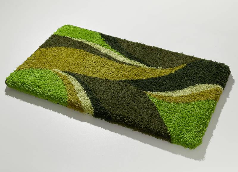 Badgarnitur mit rutschhemmend beschichteter Rückseite, Größe 108 (Stand-WC-Vorleger, 45/ 50 cm), Grün von BADER