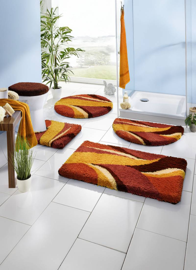 Badgarnitur mit rutschhemmend beschichteter Rückseite, Größe 108 (Stand-WC-Vorleger, 45/ 50 cm), Terra von BADER