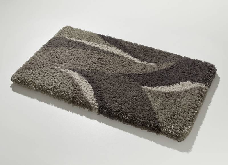 Badgarnitur mit rutschhemmend beschichteter Rückseite, Größe 110 (Hänge-WC-Vorleger, 45/ 50 cm), Grau von BADER