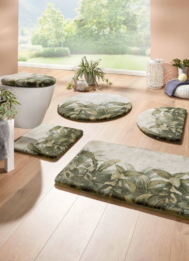 Badvorleger, auch besonders für Rollstuhl und Rollator geeignet, Größe 112 (Motiv-WC-Deckelbezug, 47/ 50 cm), Grün von BADER