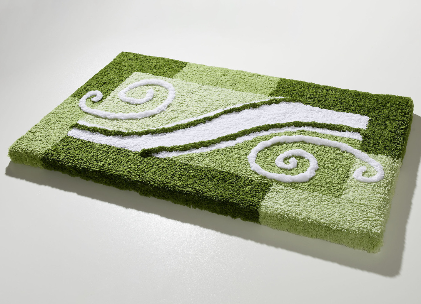 Badvorleger mit rutschhemmend beschichteter Rückseite, Größe 102 (Teppich, 60/100 cm), Grün von BADER
