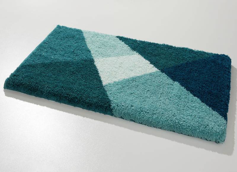 Badvorleger von LineaDue mit rutschhemmender Rückseite, Größe 109 (Hänge-WC-Vorleger, 50/ 50 cm), Smaragdgrün von BADER