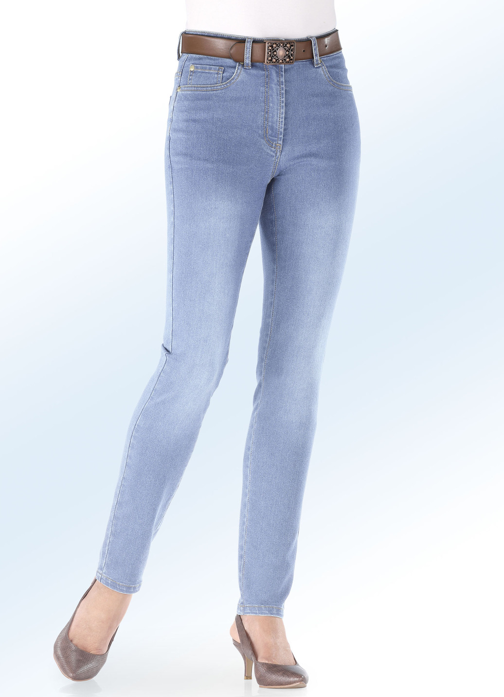 Basic-Jeans, Hellblau, Größe 17 von BADER