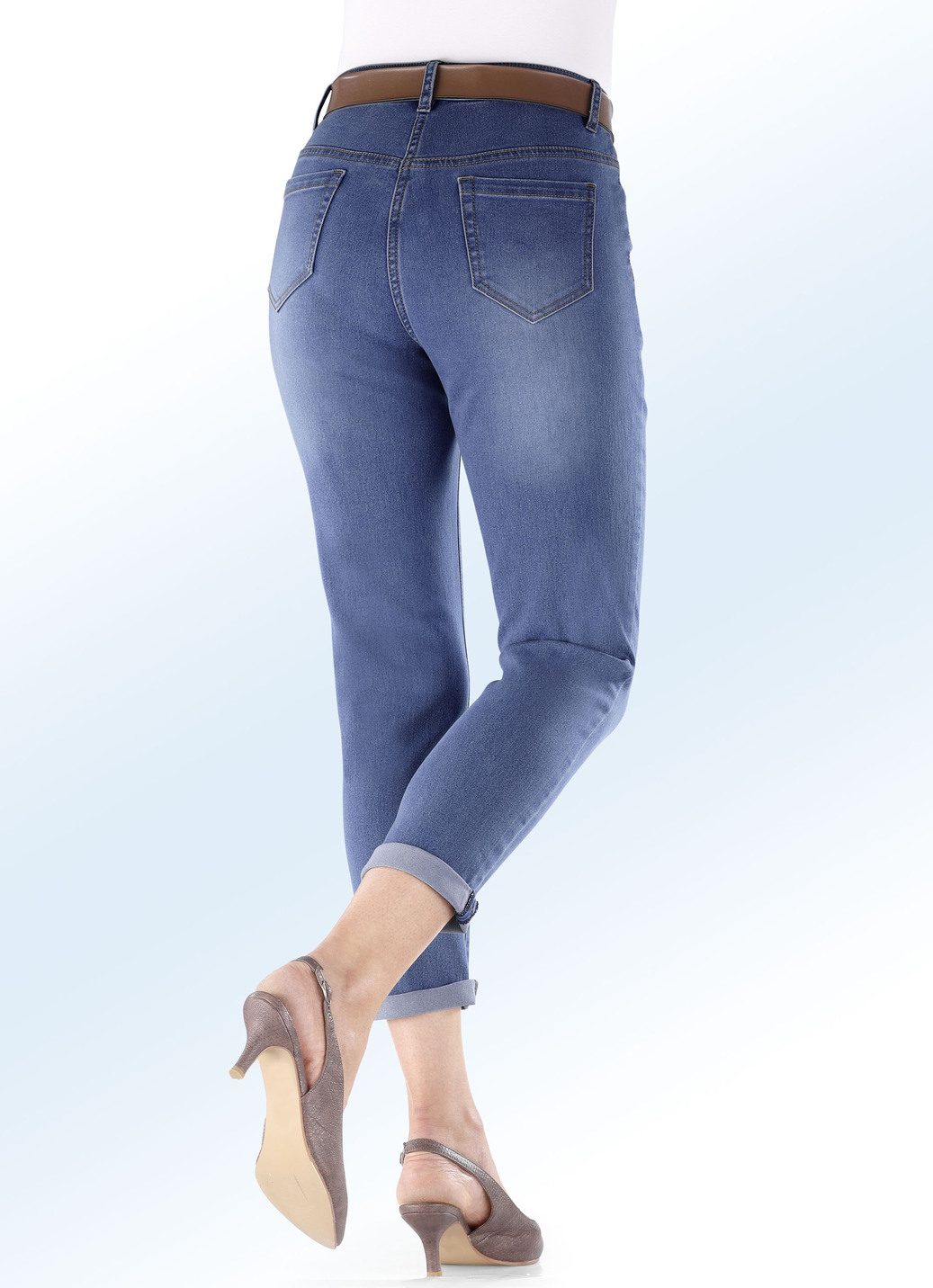 Basic-Jeans in 7/8-Länge, Jeansblau, Größe 24 von BADER