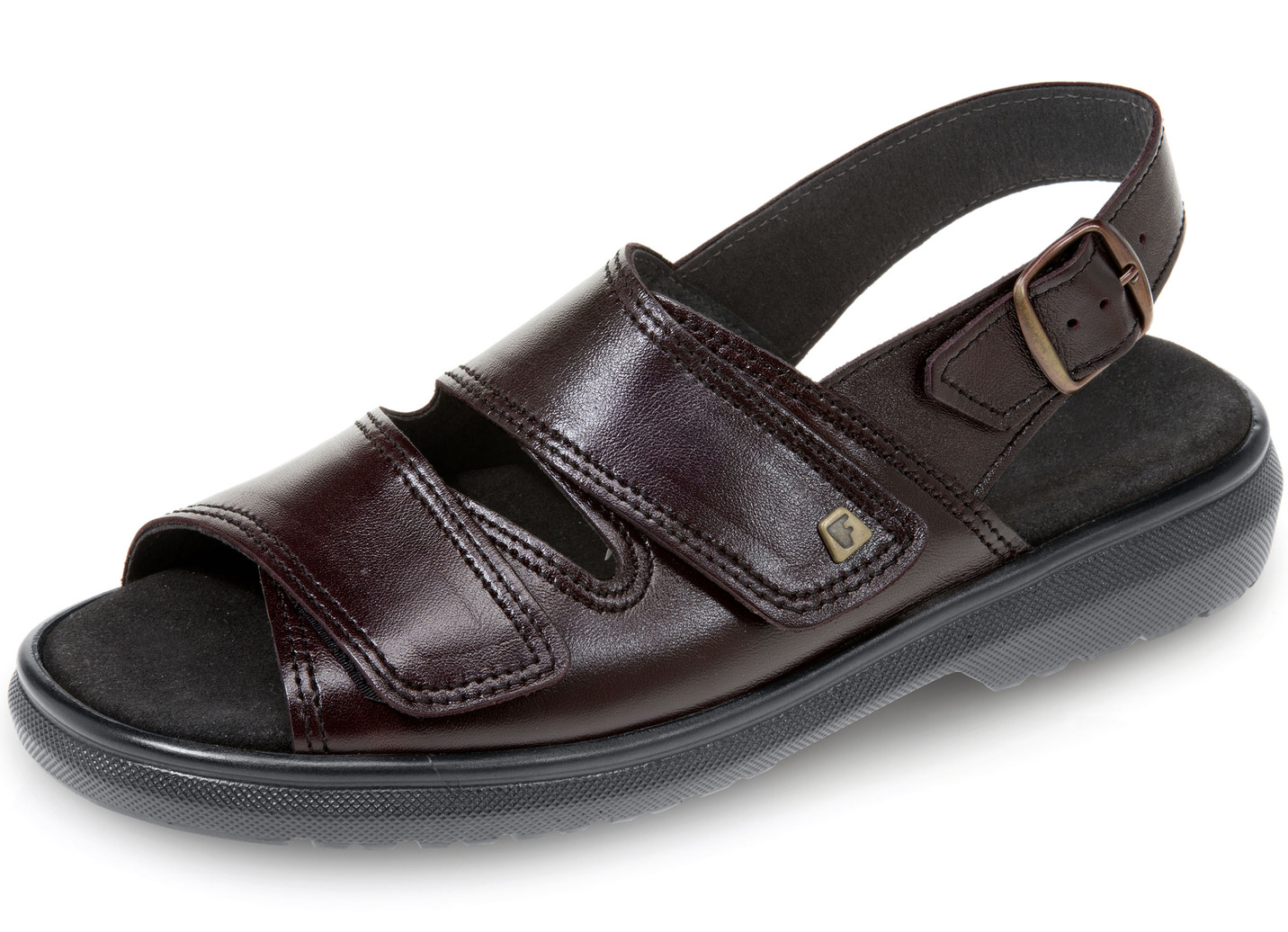 Bequeme Herren-Sandalen, Weite K, mit herausnehmbarem Fußbett, Chianti, Größe 40 von BADER