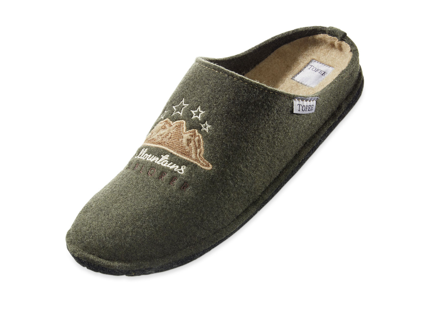 Bequemer Herren-Hausschuh, Khaki, Größe 40 von BADER