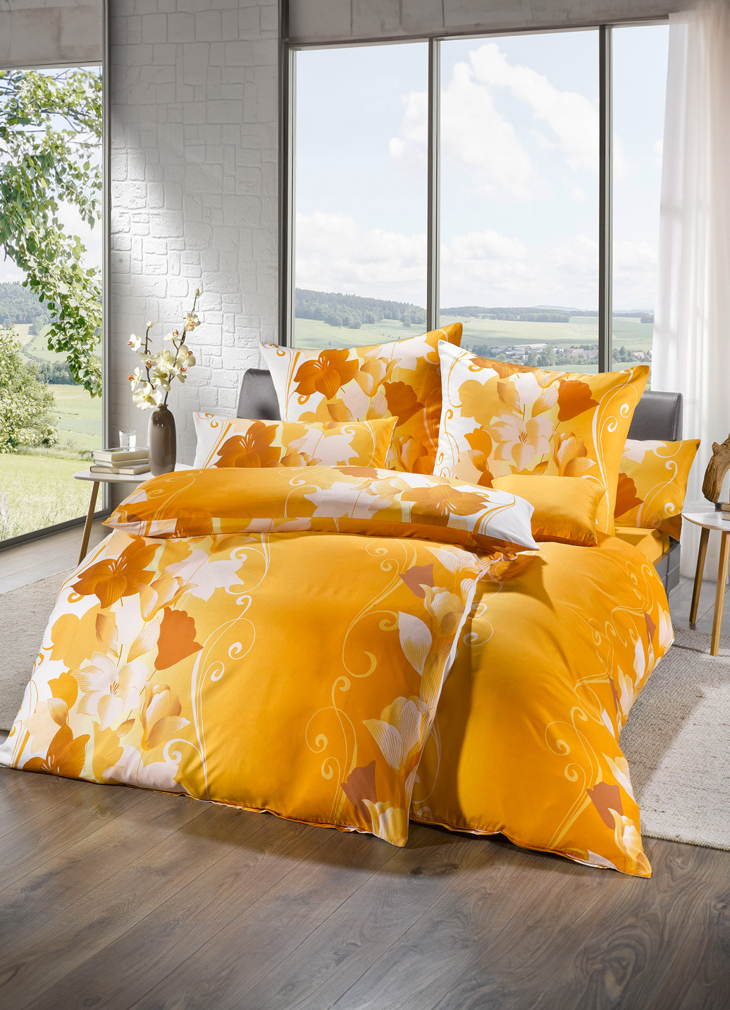 Peach Touch Bettwäsche-Garnitur, Größe 111 (40/80 cm + 135/200 cm), Terra von BADER