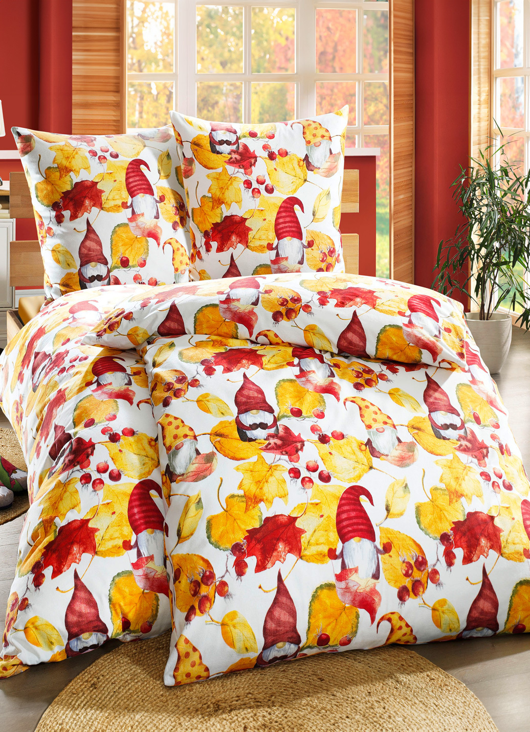 Bettwäsche-Garnitur aus Flanell-Qualität, Größe 112 (80/80 cm + 135/200 cm), Multicolor von BADER