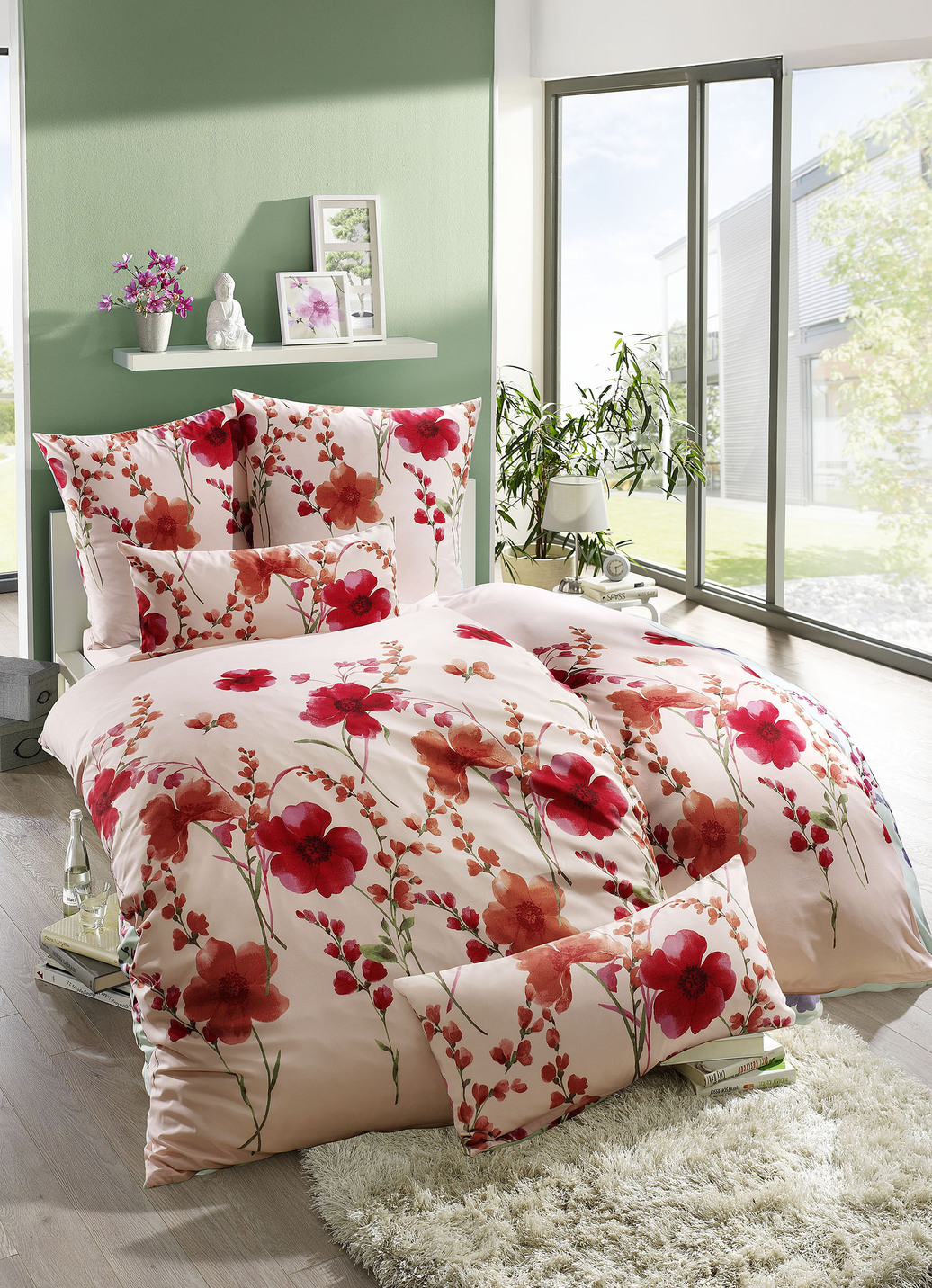 Bettwäsche-Garnitur in Mikrofaser-Qualität, Größe 112 (80/80 cm + 135/200 cm), Rosa von BADER