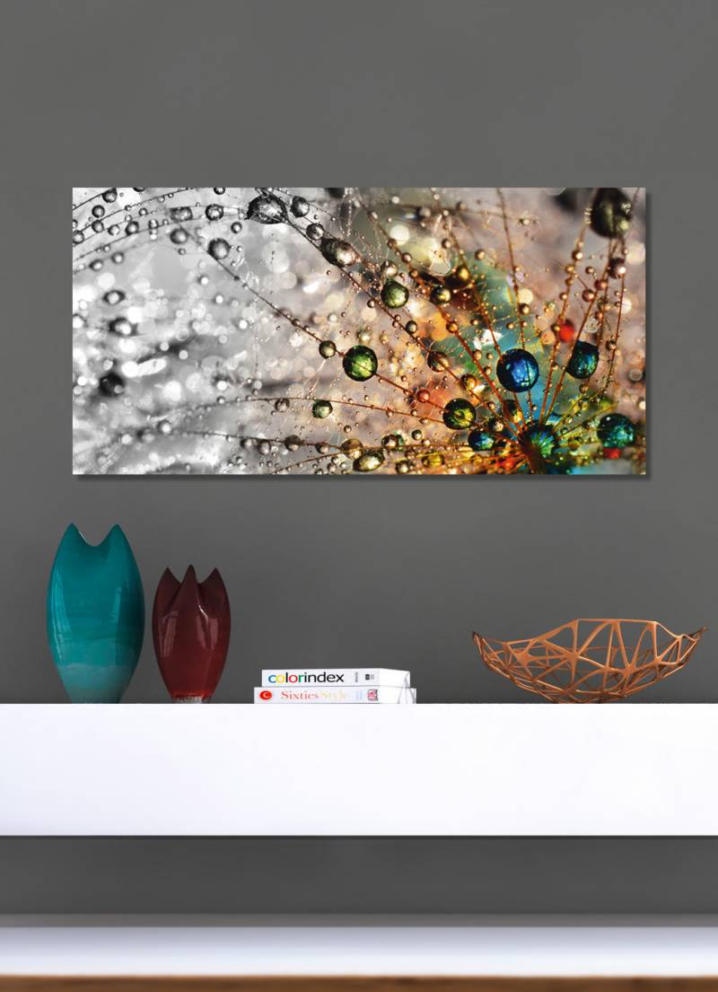 Bild Wassertropfen auf einer Pusteblume, Grau von BADER