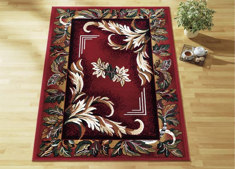 Brücken/Teppiche und Bettumrandungen mit Mittelmotiv, Größe 315 (2 Vorleger 60x110 cm und 1 Läufer 60x320 cm), Rot Mittelm. von BADER