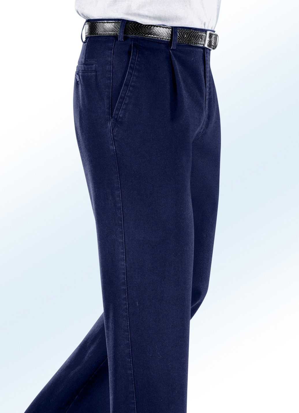 Bügelfreie Jeans mit Zieretikett in 3 Farben, Darkblue, Größe 24 von BADER