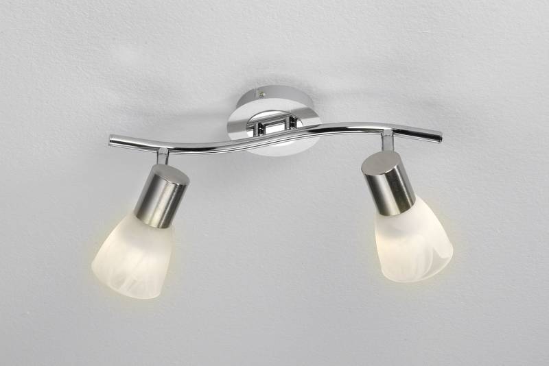 Deckenleuchte aus mattem Metall, 2-flammig, Nickel Deckenleuchte aus mattem Metall, 2-flammig, Nickel von BADER