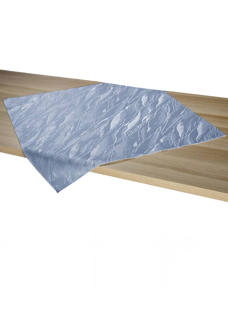 Dezente Tischdecke in Marmor-Optik, Größe 180 (Mitteldecke, 80/ 80 cm), Blau von BADER