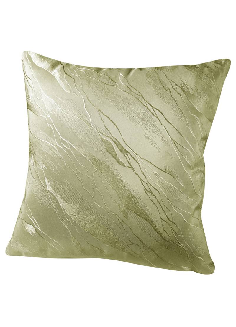 Dezente Tischdecke in Marmor-Optik, Größe 404 (Kissenbezug, 40/ 40 cm), Grün von BADER