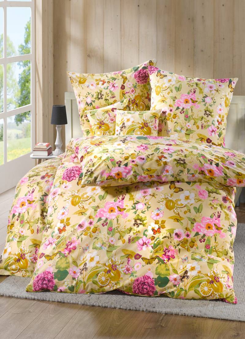 Digitalbedruckte Bettwäsche-Garnitur, Größe 115 (80x80 cm + 155x220 cm), Multicolor von BADER