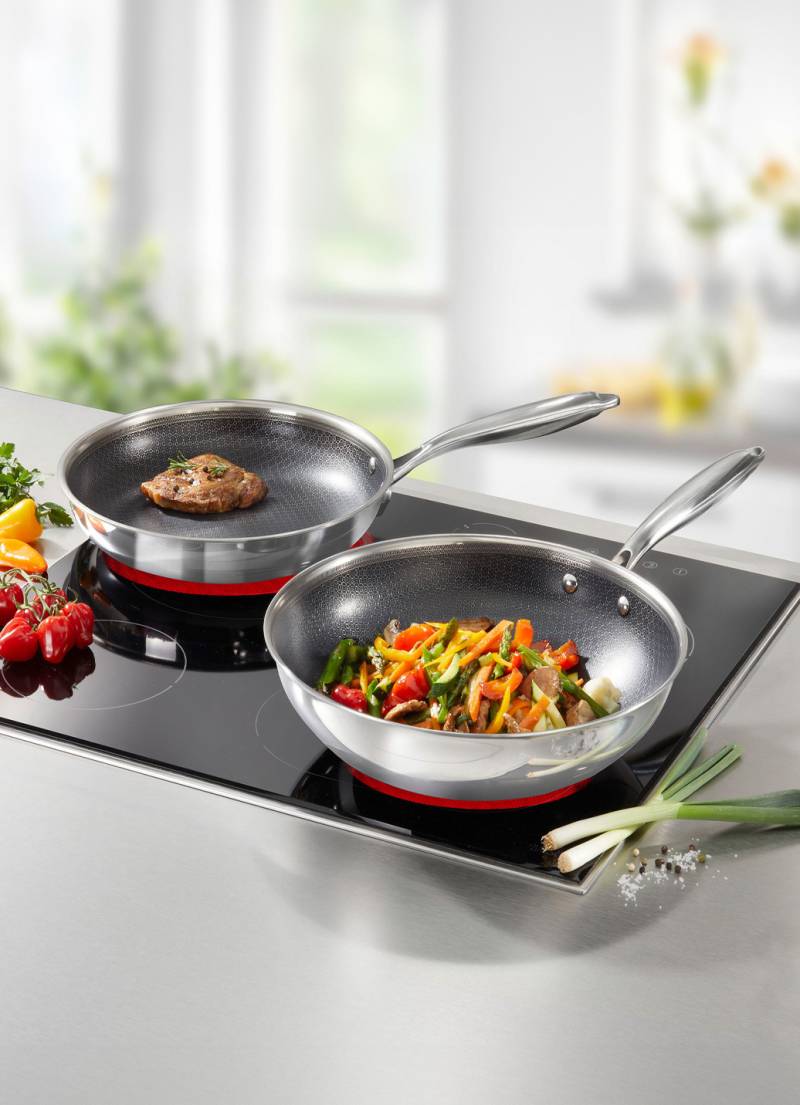 Edelstahlpfannen mit Antihaftbeschichtung, Wok-Pfanne  ø 28 cm, Edelstahl Edelstahlpfannen mit Antihaftbeschichtung, Wok-Pfanne  ø 28 cm, Edelstahl von BADER