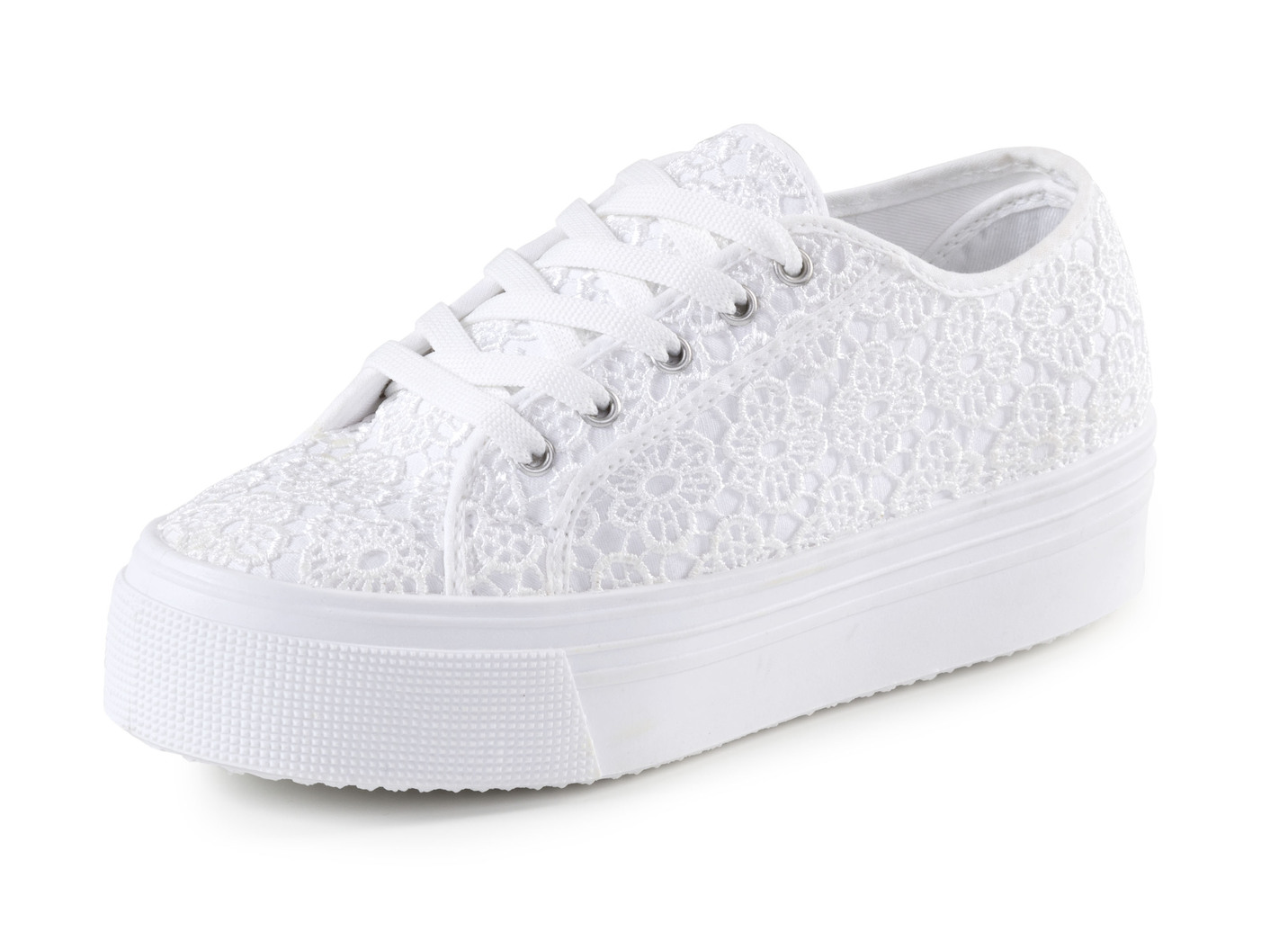 Elegante Damen-Schnürschuhe, mit herausnehmbarem Fußbett, Weiss, Größe 41 von BADER