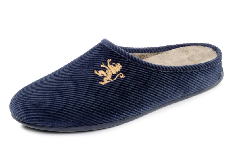 Elegante Herren-Hausschuhe, mit herausnehmbarem Fußbett, Marine, Größe 44 von BADER