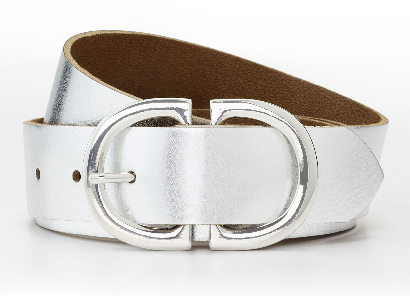 Eleganter Damen-Gürtel, 3,5 cm breit, Silber, Größe 100 von BADER