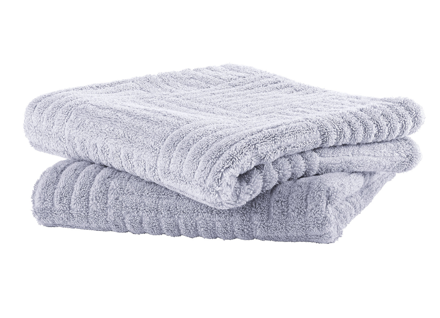 Flauschig weiche Frottier-Serie mit Hoch-Tief-Struktur, Größe 200 (2 Handtücher, 50/100 cm), Grau von BADER