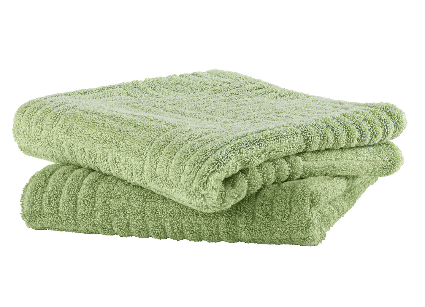 Flauschig weiche Frottier-Serie mit Hoch-Tief-Struktur, Größe 200 (2 Handtücher, 50/100 cm), Grün von BADER