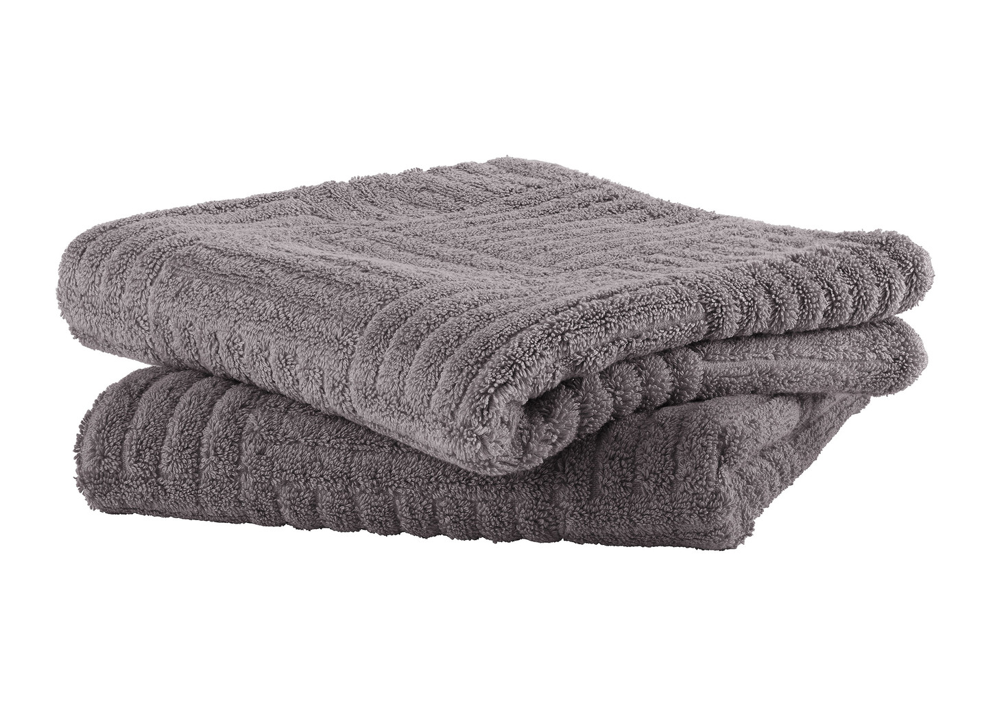 Flauschig weiche Frottier-Serie mit Hoch-Tief-Struktur, Größe 200 (2 Handtücher, 50/100 cm), Taupe von BADER