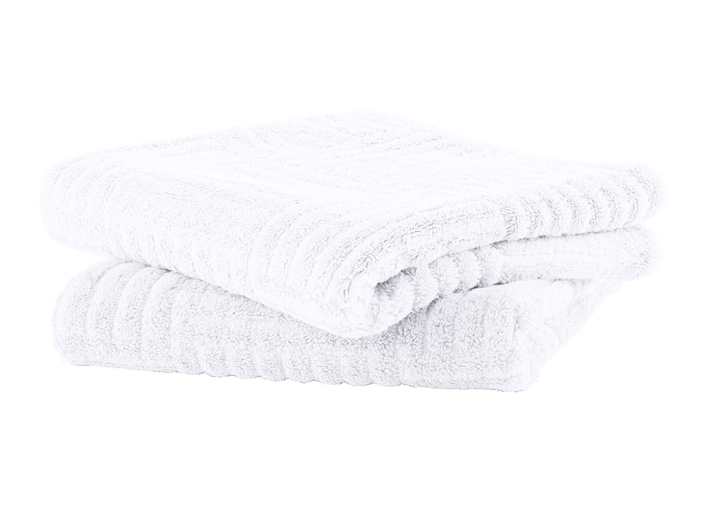Flauschig weiche Frottier-Serie mit Hoch-Tief-Struktur, Größe 200 (2 Handtücher, 50/100 cm), Weiss von BADER