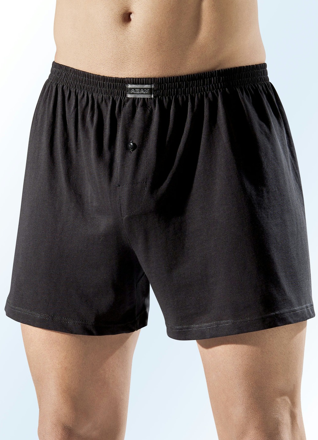 Fünferpack Boxershorts aus BIO-Baumwolle mit Eingriff, uni und meliert, 3X Schwarz, 2X Grau Meliert, Größe 5XL (11) von BADER