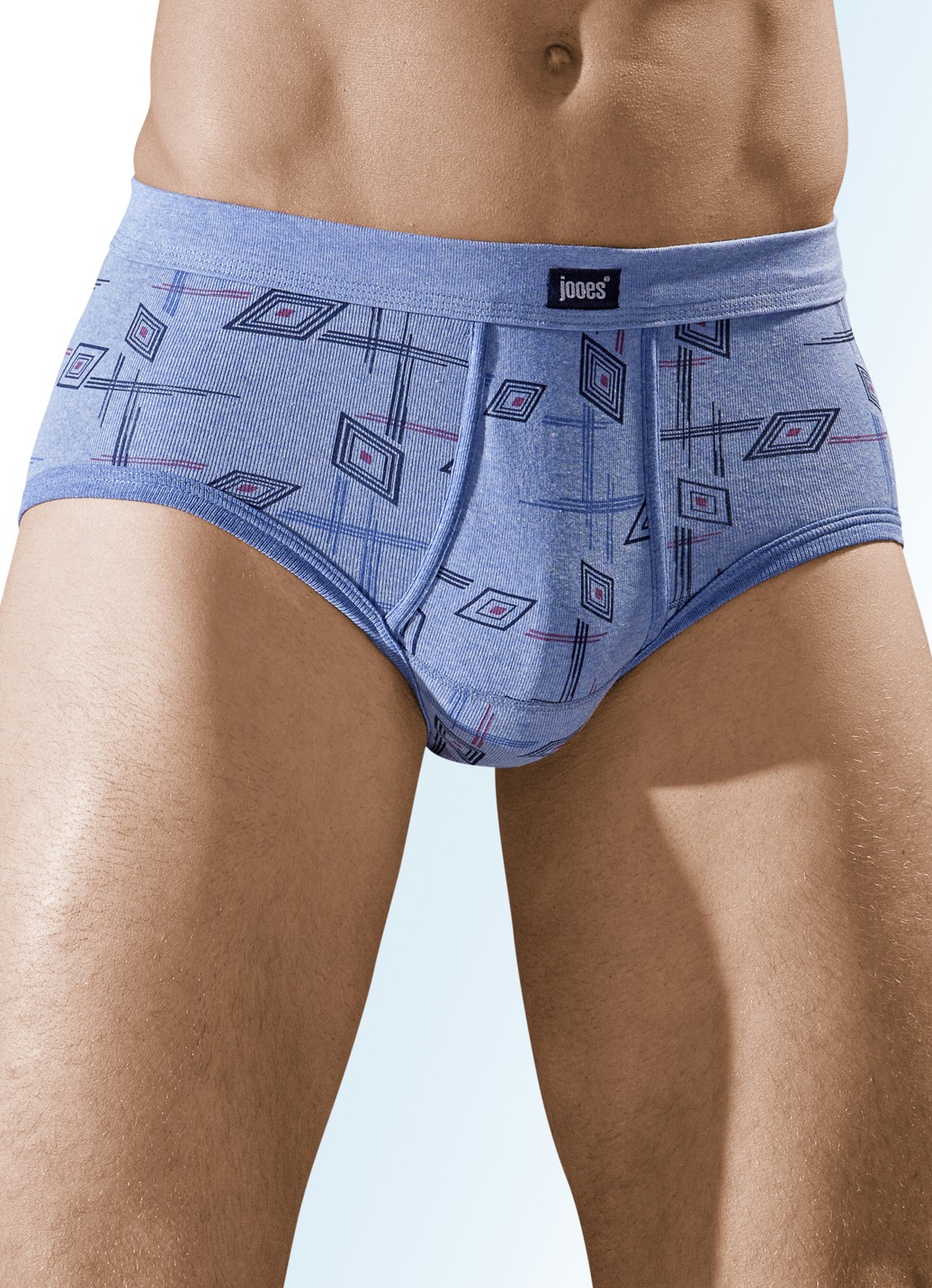 Fünferpack Slips aus Feinripp mit Eingriff, 3X Jeansblau Meliert-Bunt, 2X Hellgrau Meliert-Bunt, Größe 8 Fünferpack Slips aus Feinripp mit Eingriff, 3X Jeansblau Meliert-Bunt, 2X Hellgrau Meliert-Bunt, Größe 8 von BADER