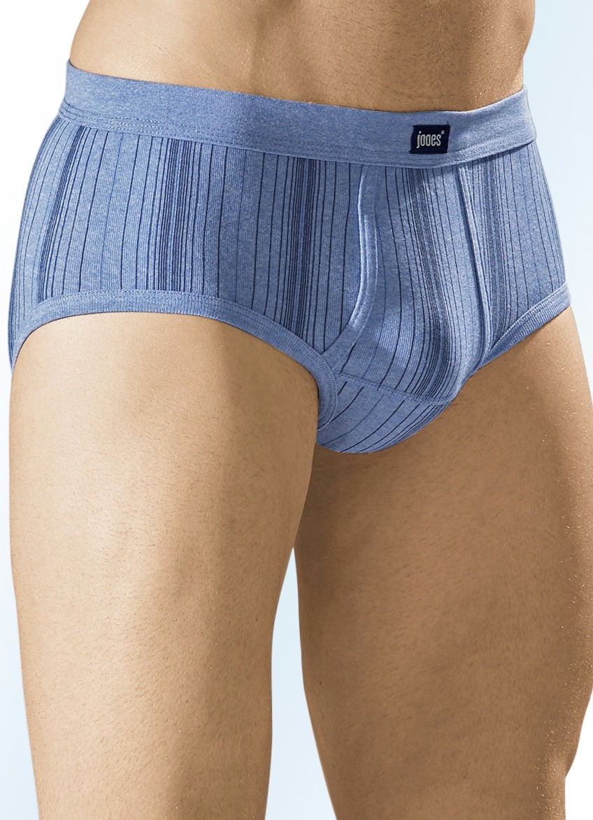 Fünferpack Slips aus Feinripp mit Eingriff, 3X Jeansblau Meliert, 2X Hellgrau Meliert, Größe 14 Fünferpack Slips aus Feinripp mit Eingriff, 3X Jeansblau Meliert, 2X Hellgrau Meliert, Größe 14 von BADER