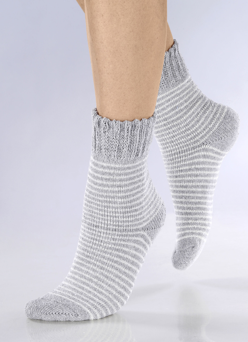 Fünferpack Socken mit kuscheliger Frottier-Innenseite, Größe 1 (Schuhgr. 35-38), 1X Grau-Weiss, 1X Grau, 1X Schwarz-Weiss, 2X Schwarz von BADER