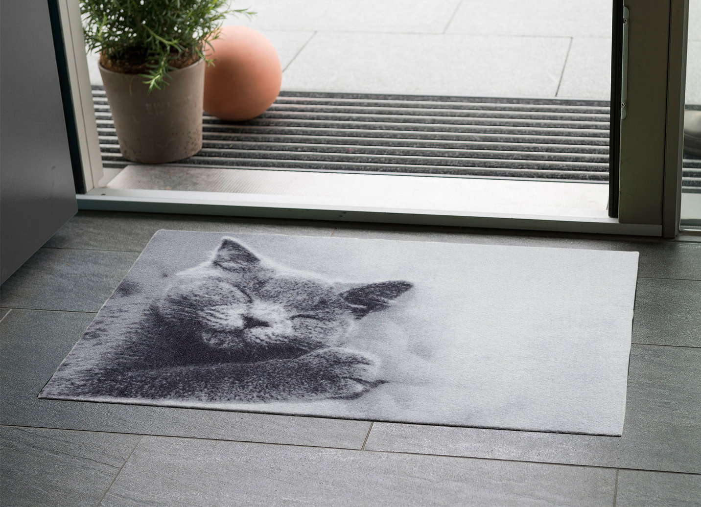 Fußmatte für Fußbodenheizung geeignet, Größe 100 (40x60 cm), Grau von BADER