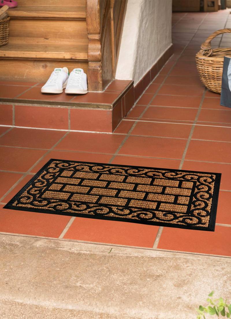 Fußmatte in Gusseisen-Optik, Natur-Schwarz von BADER