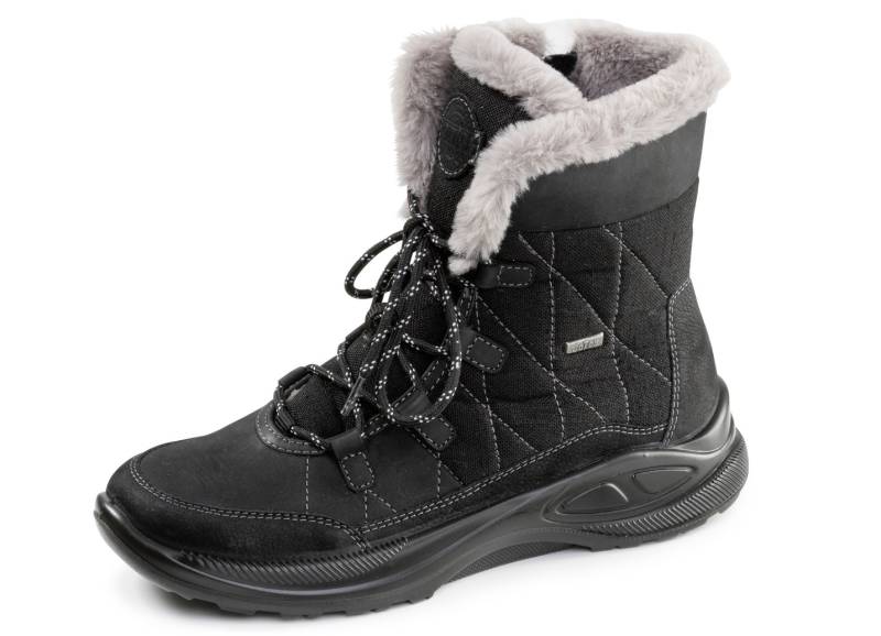 Gefütterte Damen-Boots, Winterschuhe, Weite H, mit Reißverschluss, Schwarz, Größe 39 von BADER