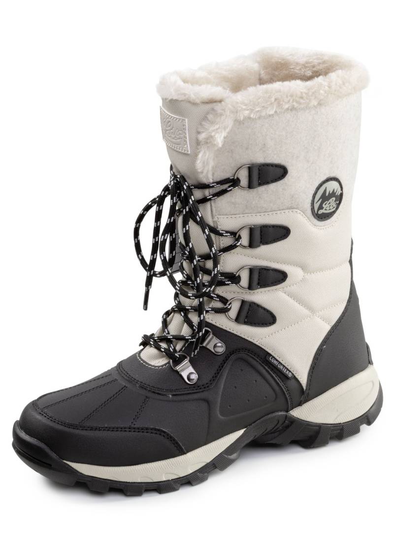 Gefütterte Damen-Stiefel, Winterschuhe, mit Reißverschluss, Ecru-Schwarz, Größe 40 Gefütterte Damen-Stiefel, Winterschuhe, mit Reißverschluss, Ecru-Schwarz, Größe 40 von BADER