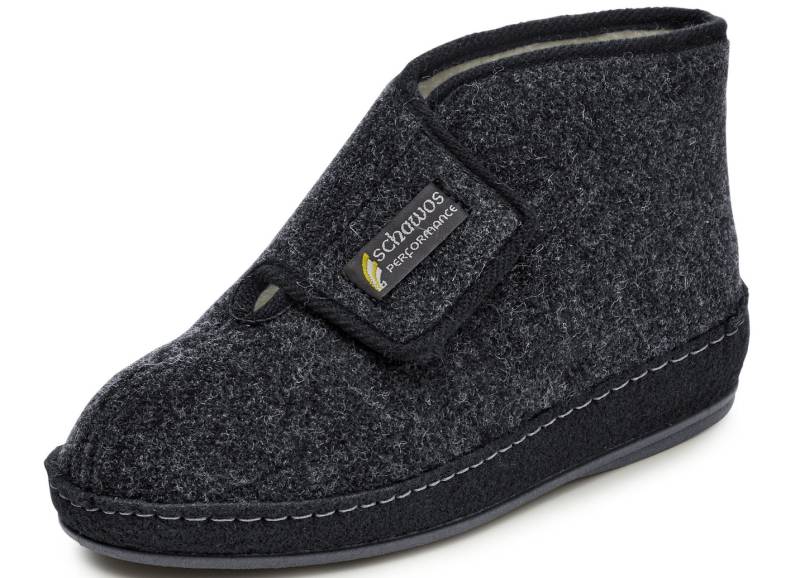 Gefütterte Herren-Hausschuhe, mit Schurwolle, Anthrazit-Schwarz, Größe 45 von BADER