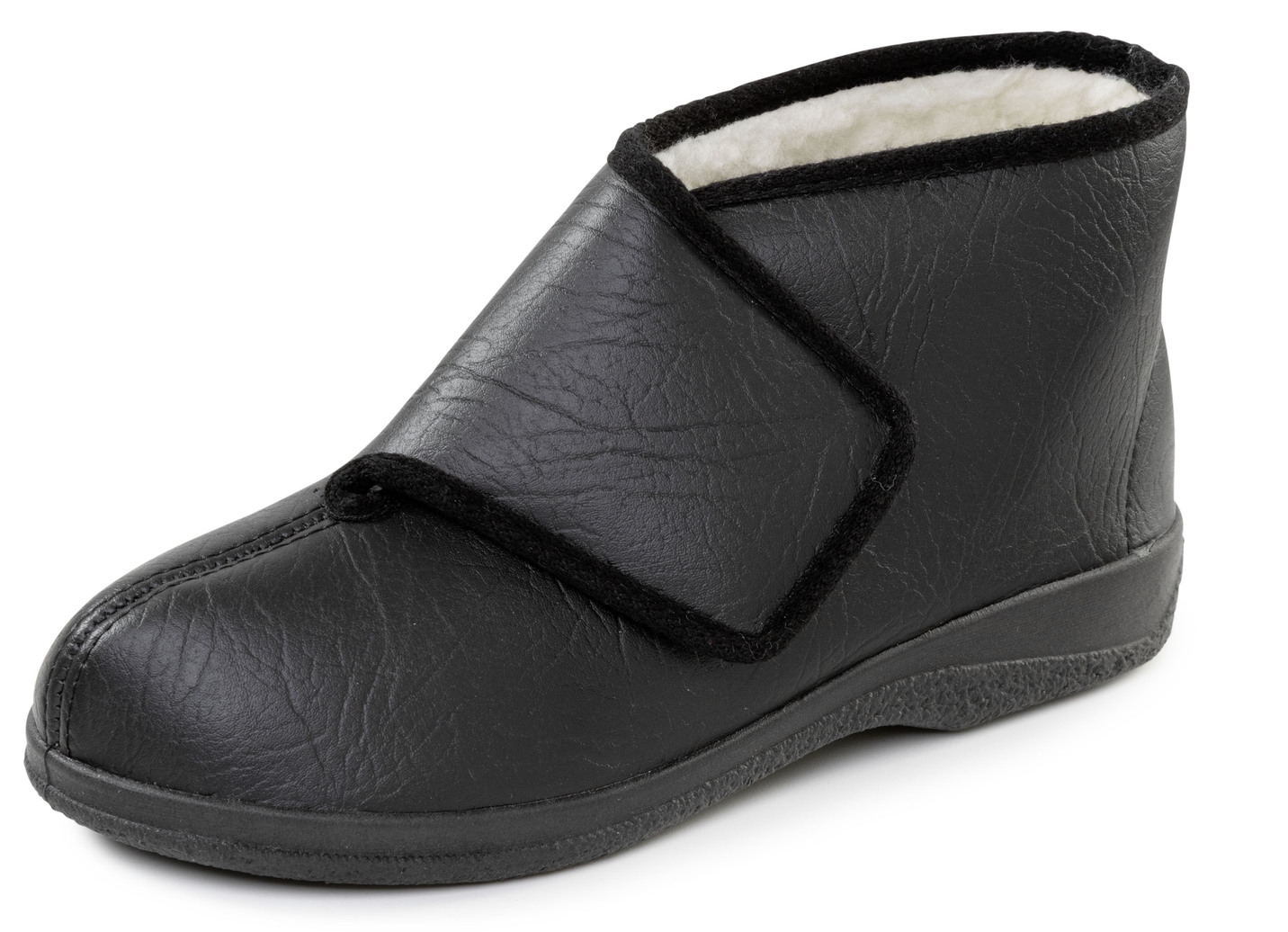 Gefütterte Herren-Hausschuhe, mit Schurwolle, Schwarz, Größe 40 von BADER