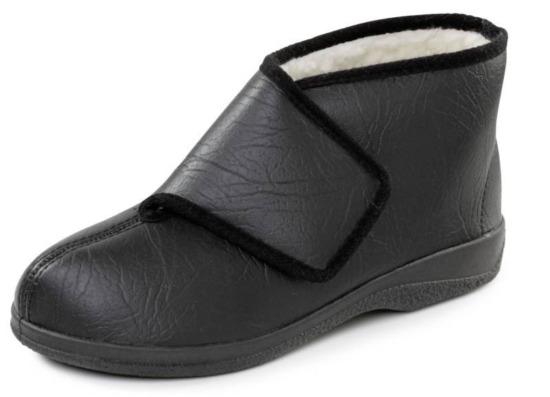 Gefütterte Herren-Hausschuhe, mit Schurwolle, Schwarz, Größe 46 von BADER