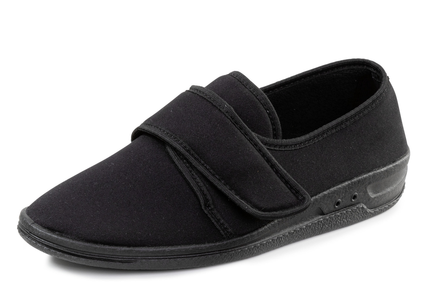 Hausschuh aus weichem, elastischem Textilmaterial, Schwarz, Größe 41 von BADER