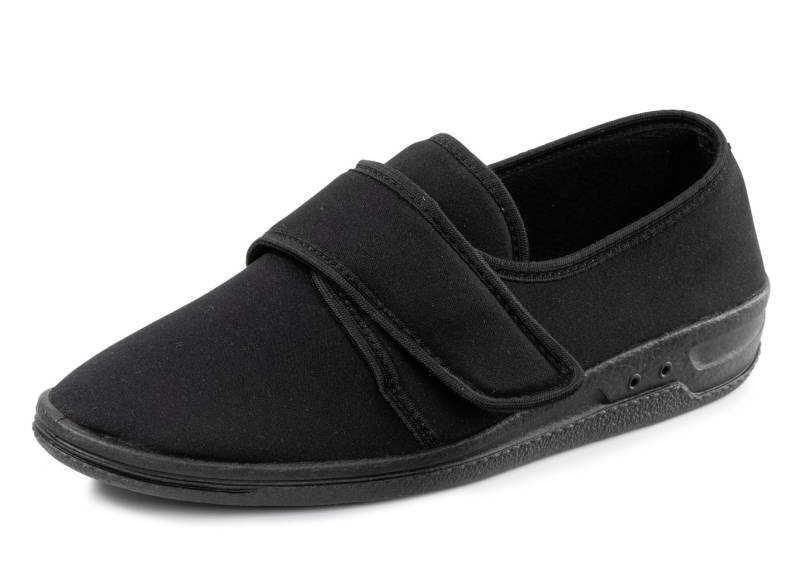 Hausschuh aus weichem, elastischem Textilmaterial, Schwarz, Größe 41 von BADER