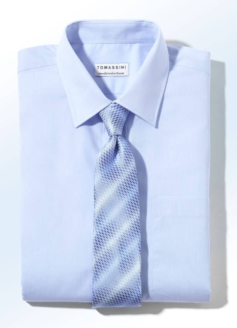 Hemd mit Kentkragen in 5 Farben und 2 Ausführungen, Länge Kurzarm, Bleu, Größe 49 von BADER