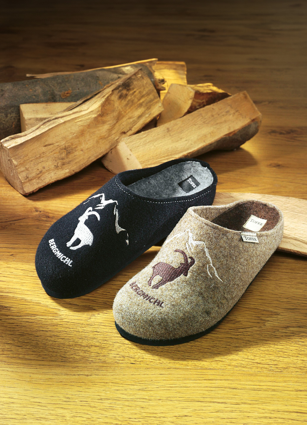 Herren-Hausschuh aus Wollfilz, Schwarz, Größe 44 von BADER