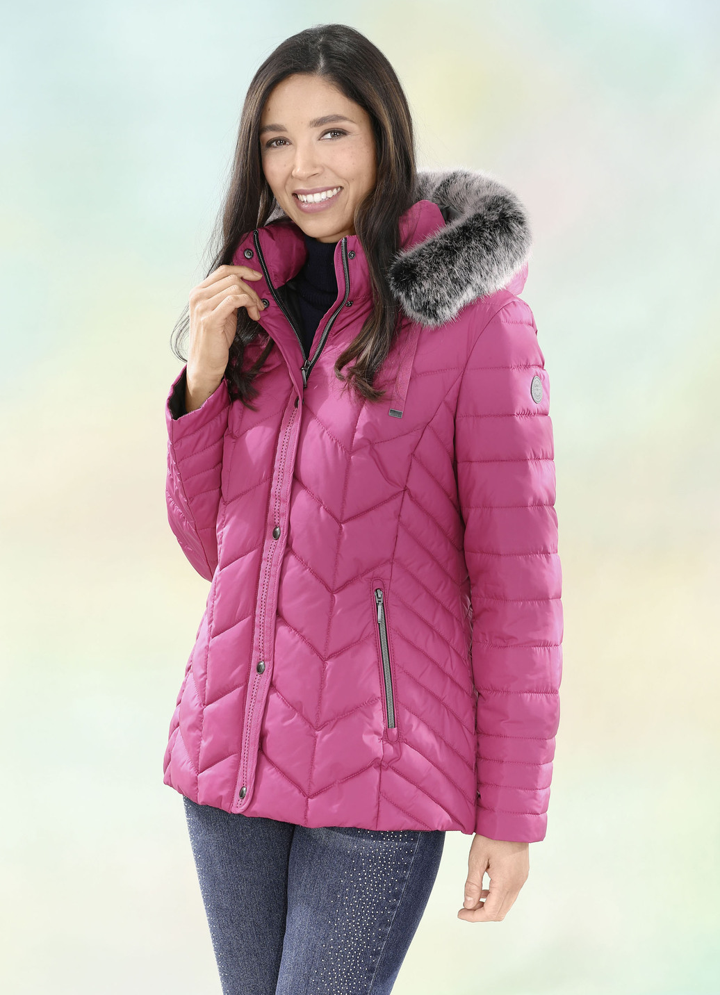 Jacke in 2 Farben, Fuchsia, Größe 34 von BADER