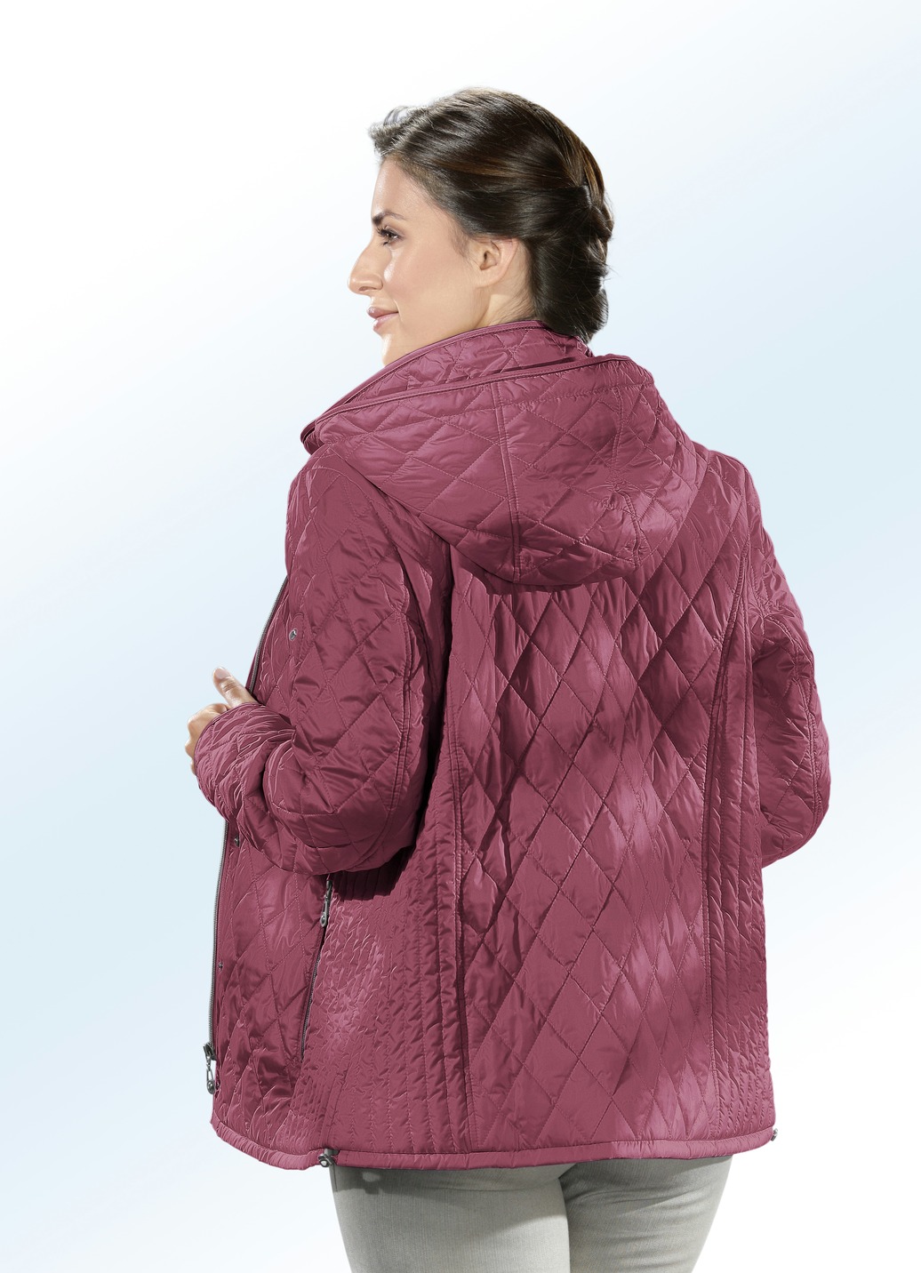 Jacke mit abnehmbarer Kapuze, Himbeere, Größe 44 von BADER