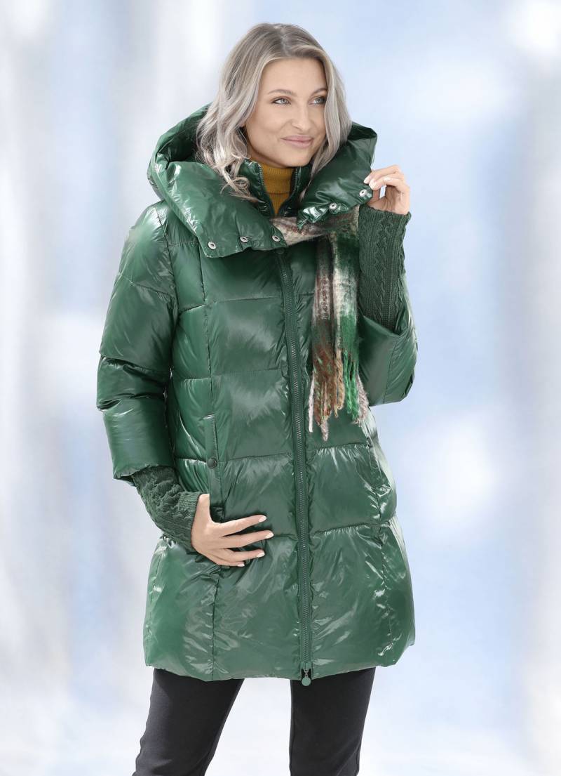 Jacke mit langem Strickbund am Ärmelabschluss, Dunkelgrün, Größe 48 von BADER
