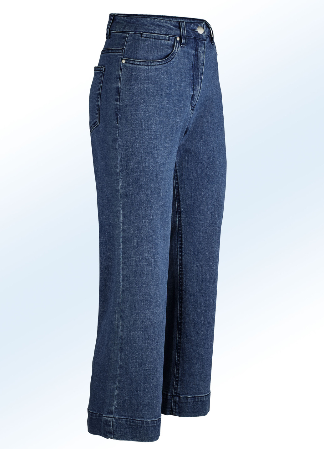 Jeans-Culotte in 5-Pocket-Form, Dunkelblau, Größe 38 von BADER
