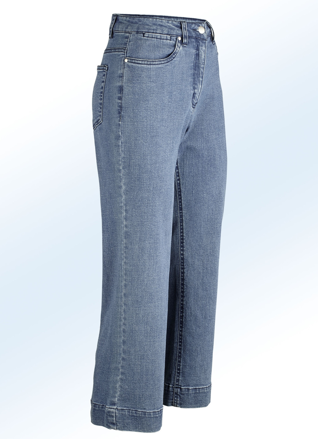 Jeans-Culotte in 5-Pocket-Form, Jeansblau, Größe 17 von BADER