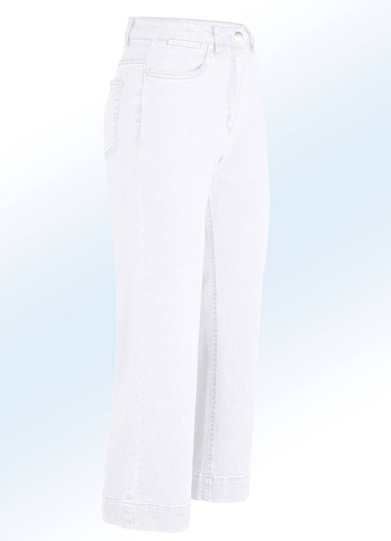Jeans-Culotte in 5-Pocket-Form, Weiss, Größe 40 von BADER