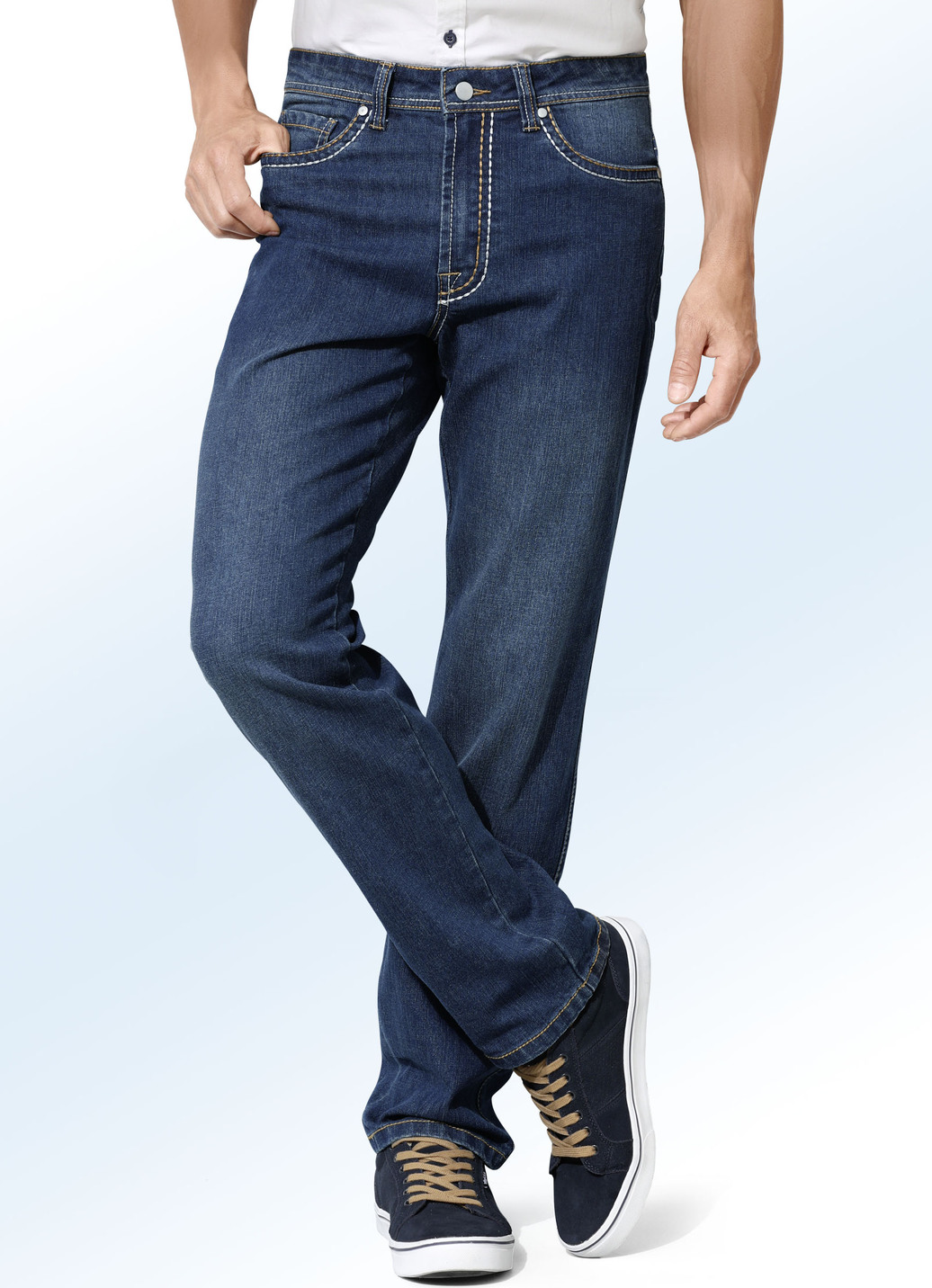 Jeans in 2 Farben, Dunkelblau, Größe 58 von BADER